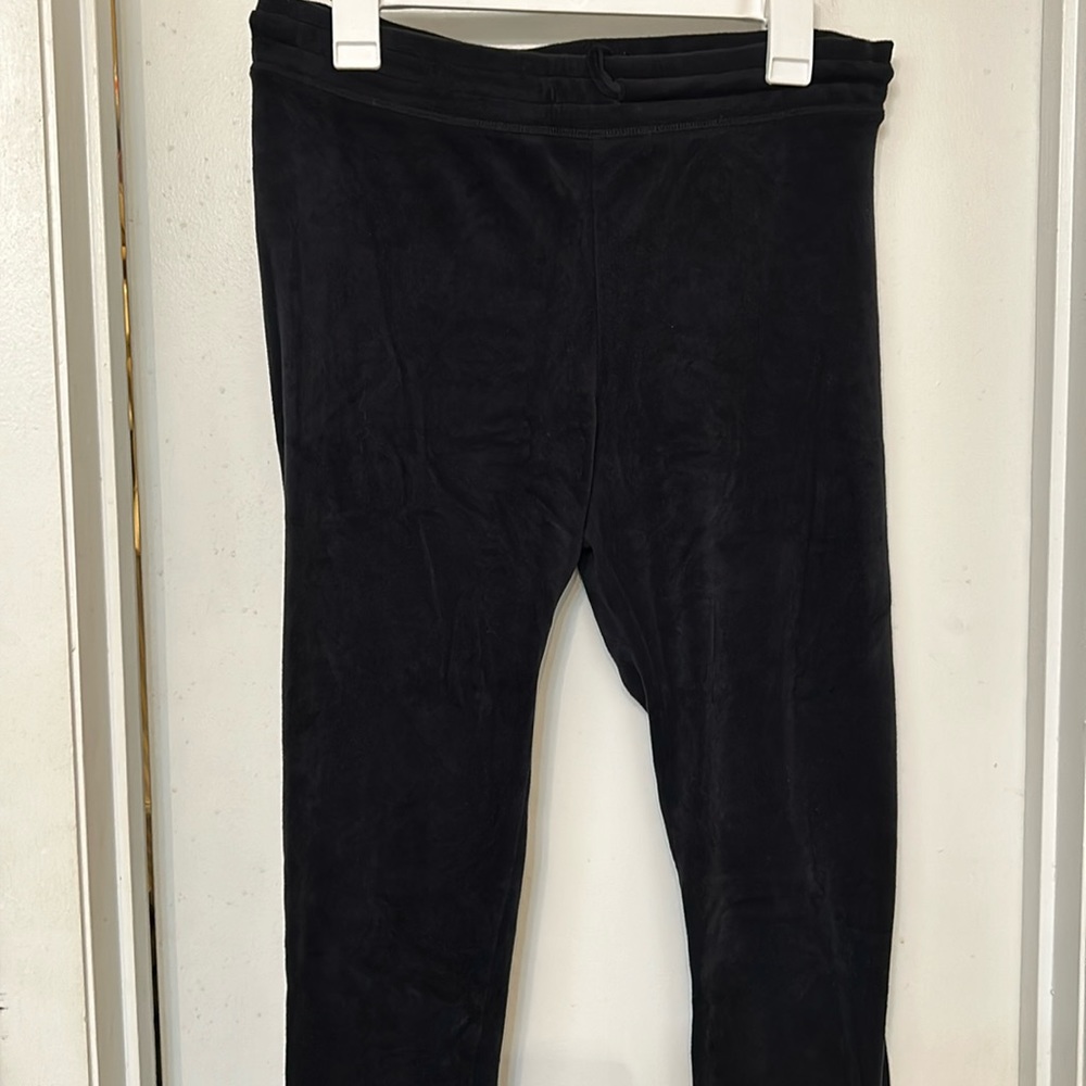 Black velvet leggings